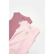 Set 2 body-uri fara maneci Bamboo, roz, BabyCosy, 50% bambus+50% bumbac (Marime: 9-12 luni) JEMBC-CSYB9012-9