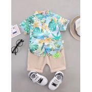 Set tropical pentru baieti – camasa colorata si pantaloni bej mbtu131-de