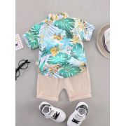 Set tropical pentru baieti – camasa colorata si pantaloni bej mbtu131-de