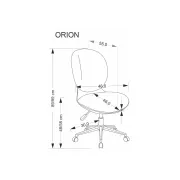 Scaun birou copii HM Orion, stofa, inaltime reglabila, rotire 360 ˚,roti pivotante, cadru polipropilena, 80 kg, negru/gri DRM10601
