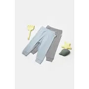Set 2 pantaloni Bamboo, bleu, BabyCosy, 50%bumbac+50% bambus (Marime: 3-6 Luni) JEMBC-CSYB9032-3