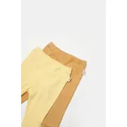 Set 2 pantaloni Bamboo, galben, BabyCosy, 50%bumbac+50% bambus (Marime: 12-18 Luni) JEMBC-CSYB9031-12