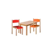 Set masa si 4 scaune gradinita Bambi, H31, rosu/portocaliu DRM10096