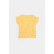 Set tricou cu pantaloni Printed, galben, BabyCosy, 50%bumbac+50% modal (Marime: 3-6 Luni) JEMBC-CSYM11702-3