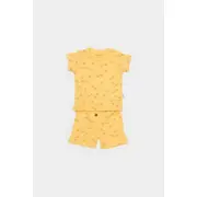 Set tricou cu pantaloni Printed, galben, BabyCosy, 50%bumbac+50% modal (Marime: 9-12 luni) JEMBC-CSYM11702-9