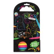Carte de colorat cu carioci neon - animalute