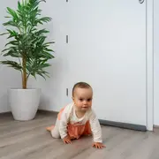 Protectie impotriva prinderii degetelor sub usa, opreste curentii de aer si izoleaza fonic, husa lavabila, 0-24 luni, gri, Reer 70121