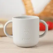 Set 4 piese vesela din silicon pentru mancarea copiilor (farfurie, castron, canuta, lingurita), fara BPA, lavabile in masina de spalat vase, de la 6 luni, bej, Reer 25100