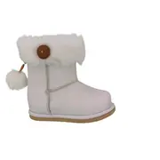 Cizmulite piele, Erika, imblanite, pentru fete (Culoare nappa: Leopard print, Marime: 22, Decor: Pon-Pon)