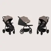 Carucior sport, Lionelo, Mira, Maner reglabil in 5 pozitii, Spatar si suport de picioare reglabile, Plasa de tantari si suport biberon incluse, Pana la 22 kg, 6 luni+, Conform cu EN1888-1, EN1888-2, Testare SGS, Bej BYNLO-MIRA_BEIGE_SAND