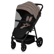 Carucior sport, Lionelo, Mira, Maner reglabil in 5 pozitii, Spatar si suport de picioare reglabile, Plasa de tantari si suport biberon incluse, Pana la 22 kg, 6 luni+, Conform cu EN1888-1, EN1888-2, Testare SGS, Bej BYNLO-MIRA_BEIGE_SAND
