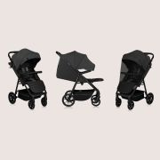 Carucior sport, Lionelo, Mira, Maner reglabil in 5 pozitii, Spatar si suport de picioare reglabile, Plasa de tantari si suport biberon incluse, Pana la 22 kg, 6 luni+, Conform cu EN1888-1, EN1888-2, Testare SGS, Gri BYNLO-MIRA_GREY_GRAPHITE