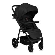 Carucior sport, Lionelo, Mira, Maner reglabil in 5 pozitii, Spatar si suport de picioare reglabile, Plasa de tantari si suport biberon incluse, Pana la 22 kg, 6 luni+, Conform cu EN1888-1, EN1888-2, Testare SGS, Negru BYNLO-MIRA_BLACK_ONYX