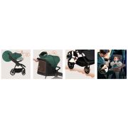 Carucior sport, Lionelo, Mira, Maner reglabil in 5 pozitii, Spatar si suport de picioare reglabile, Plasa de tantari si suport biberon incluse, Pana la 22 kg, 6 luni+, Conform cu EN1888-1, EN1888-2, Testare SGS, Verde BYNLO-MIRA_GREEN_EMERALD