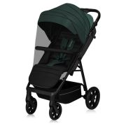 Carucior sport, Lionelo, Mira, Maner reglabil in 5 pozitii, Spatar si suport de picioare reglabile, Plasa de tantari si suport biberon incluse, Pana la 22 kg, 6 luni+, Conform cu EN1888-1, EN1888-2, Testare SGS, Verde BYNLO-MIRA_GREEN_EMERALD