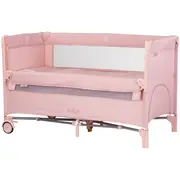 Patut pliabil chipolino relax pink marshmallow linen cu laterala culisanta hubkosire255pm
