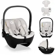 Scoica auto, Lionelo, Moxie, i-Size, 40-87 cm, Tetiera reglabila, intarita cu spuma de memorie, Carcasa ventilata, Din bambus, Protectie avansata, Conform cu R129, Bej BYNLO-MOXIE_I-SIZE_BEIGE_SAND