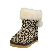 Cizmulite piele, Erika, imblanite, pentru fete (Marime: 17, Culoare nappa: Roz, Decor: Pon-Pon)