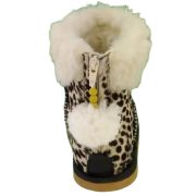 Cizmulite piele, Erika, imblanite, pentru fete (Marime: 17, Culoare nappa: Roz, Decor: Pon-Pon)