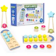 Joc din lemn - numara si potriveste