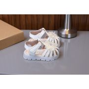 Sandale ivoire elegante fetite – cu flori 3d si talpa flexibila md2025su47-1-c