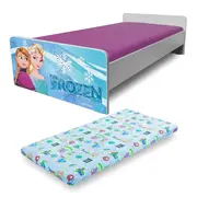 Pat Fetite 2-12 ani Economic Frozen cu saltea 160x80 cu lana PC-P-MK-ECO-FRZ-80