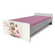 Pat fetite Economic Girafa  de 2 ani la 12 ani, cu saltea 160x80 SafeNest 2 straturi de lana   - PC-P-MK-ECO-GIR-80