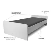 Pat Copii Economic Sonic 2-8 Ani Cu Saltea cu lana SafeNest Pc-p-mk-eco-son-70