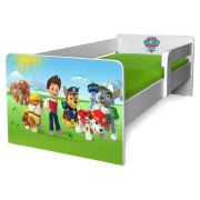 Pat Copii Paw Patrol P1 2-12 Ani Cu Protectie Laterala Detasabila Si Saltea Lana Inclusa - Pc-p-mk-paw-p1-80