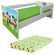 Pat Paw Patrol Copii 2-8 Ani P1L Cu Paravane Detasabile + Saltea SmartNest 140x70x12 cm Pc-p-lux-paw-p1l-70