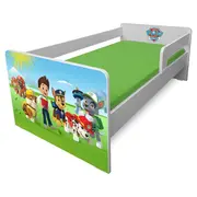 Pat Paw Patrol Copii 2-8 Ani P1L Cu Paravane Detasabile + Saltea SmartNest 140x70x12 cm Pc-p-lux-paw-p1l-70