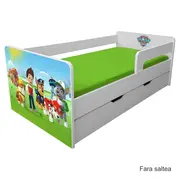 Pat pentru Copii 2-8 Ani Paw Patrol P1L Cu Sertar si Cu Paravane Detasabile Pc-p-paw-p1l-srt-70