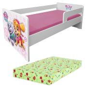 Pat pentru fete 2-8 Ani Paw Patrol P1L Pink + Saltea SmartNest 140x70x12 Pc-p-lux-paw-pink-p1l-70