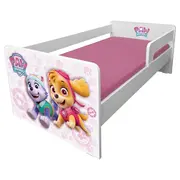 Pat pentru fetite Paw Patrol Pink P1L 2-6 Ani + Saltea cu lana SafeNest Pc-p-mk-paw-pink-p1l-60