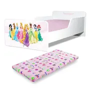 Pat Fetite Start Printese  varianta cu saltea cu lana 140x70cm PC-P-MOK-PRN-70