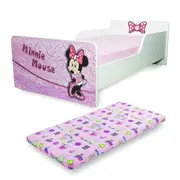 Patut Fetita Start Minnie 2-8 ani, cu saltea SafeNest 140x70x6 cm cu lana  PC-P-MOK-MIN-70