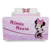 Patut Fetita Start Minnie 2-8 ani, cu saltea SafeNest 140x70x6 cm cu lana  PC-P-MOK-MIN-70