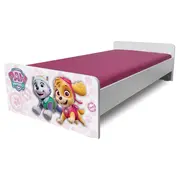 Pat Fetite 2-8 ani Economic Patrula Catelusilor Pink Cu Saltea 140x70 Inclusa - Pc-p-mk-eco-paw-pnk-70