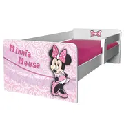 Pat Minnie P1 Fetite 2-8 Ani Cu Saltea SafeNest cu lana 140 x 70 Si Protectie Laterala - Pc-p-str-mk-min-p1-70