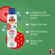 Sampon si balsam de par 2 in 1 Chicco POP cu aroma de bomboane cu capsuni, formula vegana, pentru copii si adolescenti 250 ml CHC12372-9