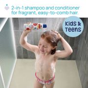 Sampon si balsam de par 2 in 1 Chicco POP cu aroma de bomboane cu capsuni, formula vegana, pentru copii si adolescenti 250 ml CHC12372-9