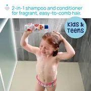 Sampon si balsam de par 2 in 1 Chicco POP cu aroma de bomboane cu capsuni, formula vegana, pentru copii si adolescenti 250 ml CHC12372-9