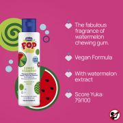 Sampon si balsam de par 2 in 1 Chicco POP cu aroma de pepene rosu, formula vegana, pentru copii si adolescenti, 250 ml CHC12373-9