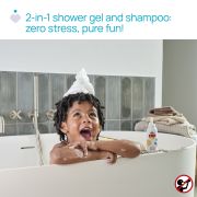 Sampon si gel de dus Chicco POP, tip spuma cu aroma de prajitura cu vanilie, formula vegana, pentru copii si adolescenti, 200 ml CHC12369-9
