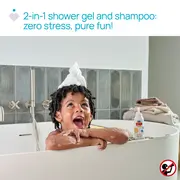 Sampon si gel de dus Chicco POP, tip spuma cu aroma de prajitura cu vanilie, formula vegana, pentru copii si adolescenti, 200 ml CHC12369-9