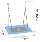 Leagan tip cuib pentru copii, dreptunghiular xxl, 110 x 70 cm, 150 kg, neo-sport 110500, albastru edeedi110500