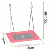 Leagan tip cuib pentru copii, dreptunghiular xxl, 110 x 70 cm, 150 kg, neo-sport 110501, rosu edeedi110501