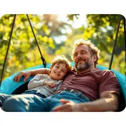 Leagan tip cuib pentru copii xxl, 100 cm, 150 kg, neo-sport 1082, turcoaz edeedi1082