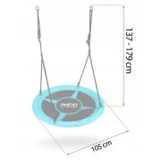 Leagan tip cuib pentru copii xxl, 100 cm, 150 kg, neo-sport 1082, turcoaz edeedi1082