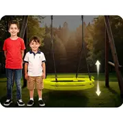 Leagan tip cuib pentru copii xxl, 100 cm, 150 kg, neo-sport 1083, galben edeedi1083